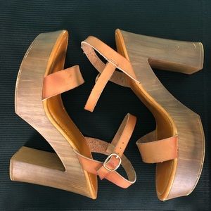 Tan Platform High Heel Shoes